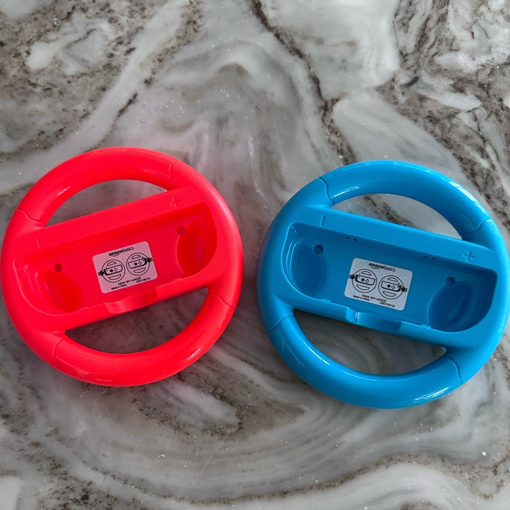 Amazon Red and Blue Game Steering Wheels for Switch